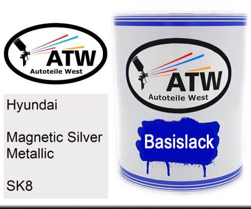 Hyundai, Magnetic Silver Metallic, SK8: 1L Lackdose, von ATW Autoteile West.